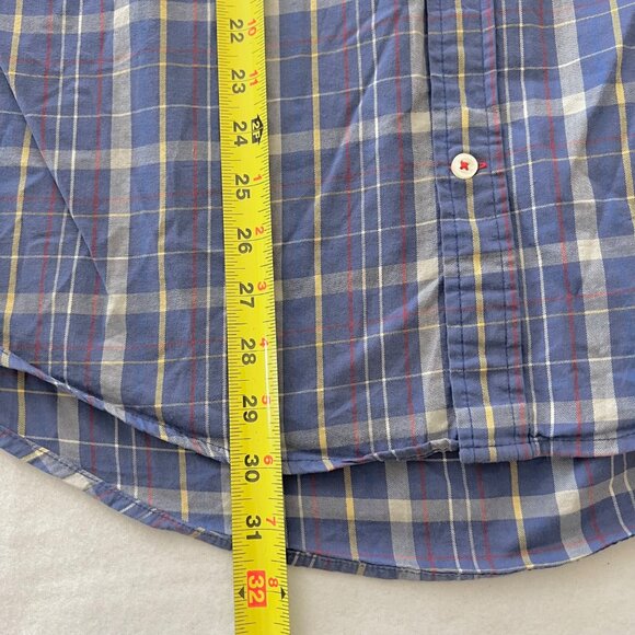 Tommy Hilfiger Men's Blue Plaid Custom Fit Long Sleeve Button-Up Shirt Size XL - Picture 10 of 10